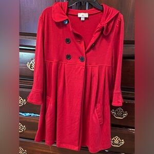 Byer California Vibrant Red Pea Coat